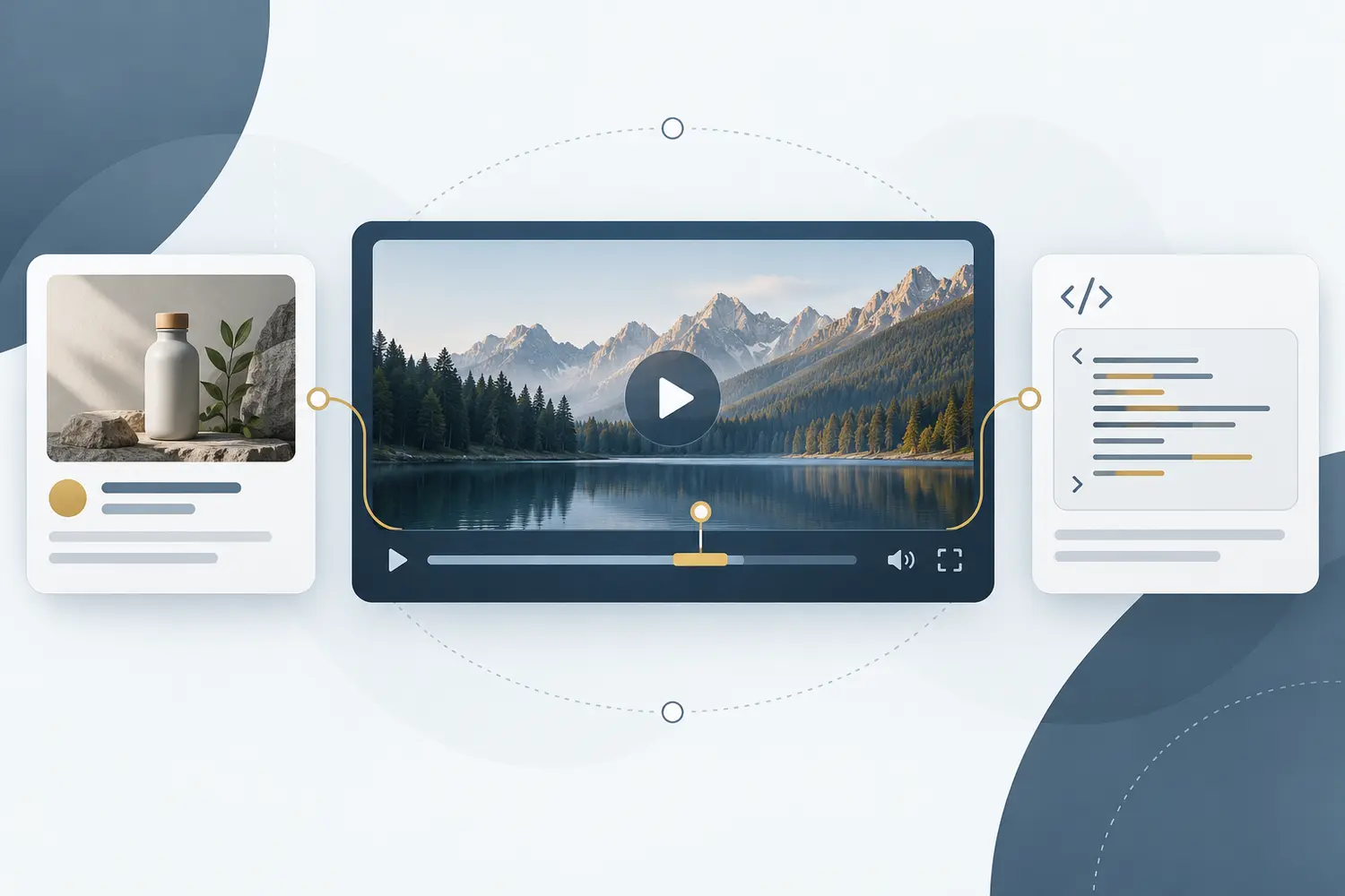 Illustration of advertising monetization with pre-roll and mid-roll ad placement